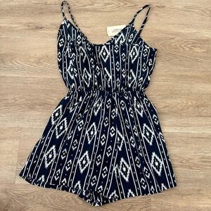 Forever 21 Ikat Navy Romper